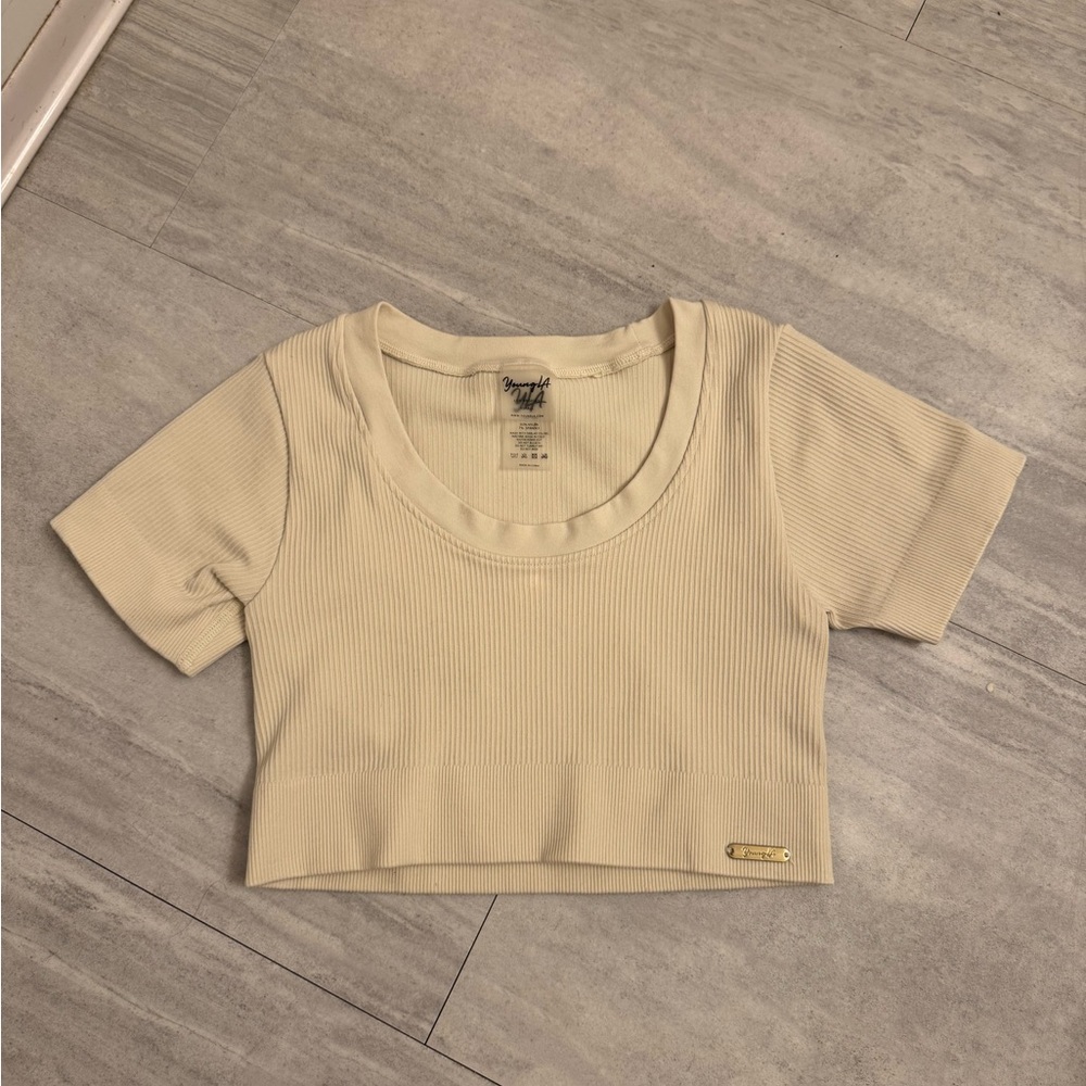 YoungLA Cream Ribbed Tee